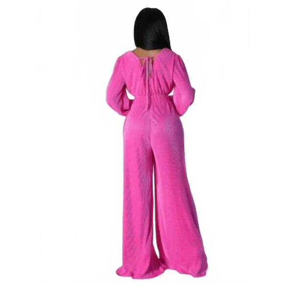 NEW WOWO eterna pleated jumpsuit in pink - Picture 2 of 2